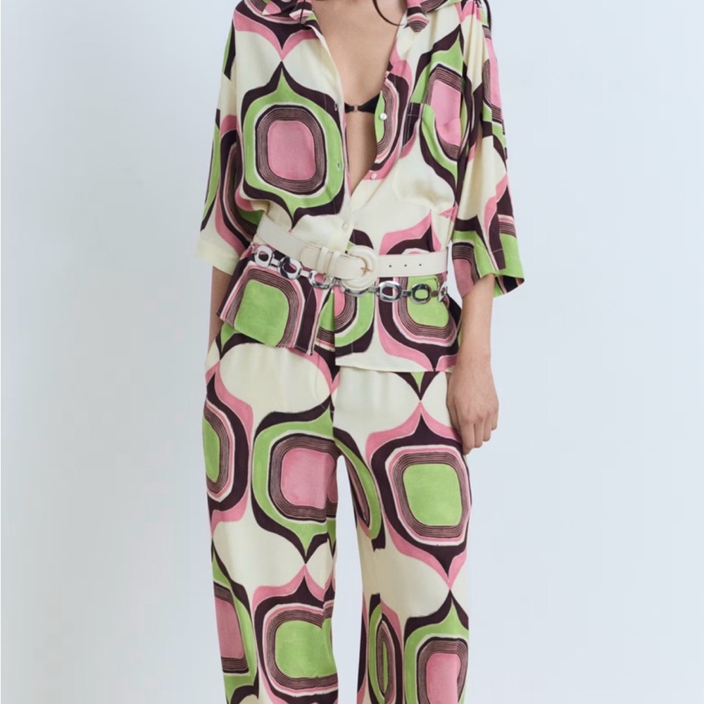 Mango Geometric Print Shirt - NWT (Part of a Set)